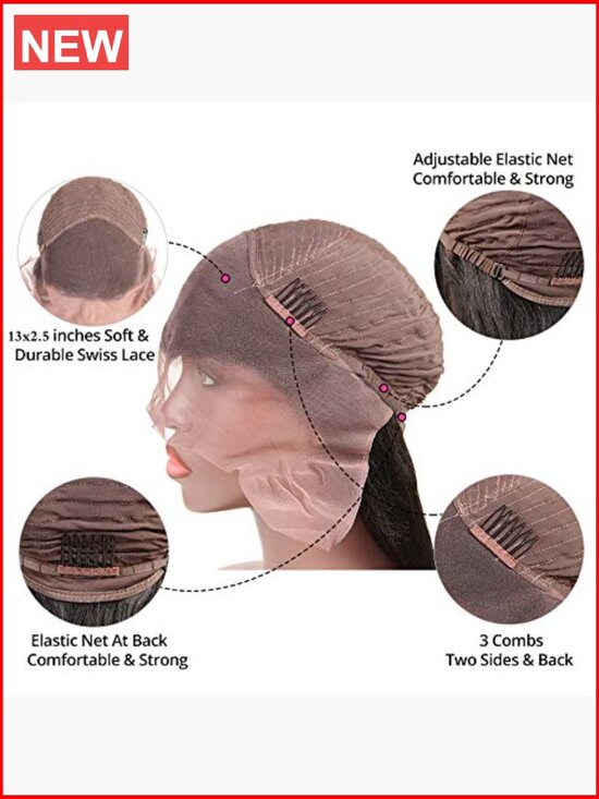 Synthetic Lace Front Wig Loose Wave Heat Resistant Glueless 16 Inch 175% Density